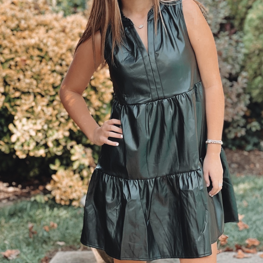 Sleeveless Leather Dress